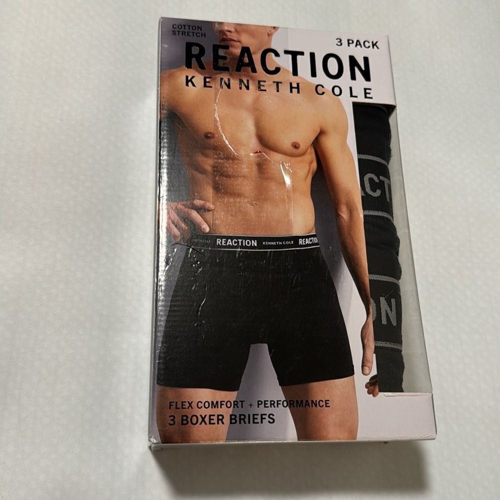Kenneth Cole Boxer Briefs Mens Medium Black 3 Pack